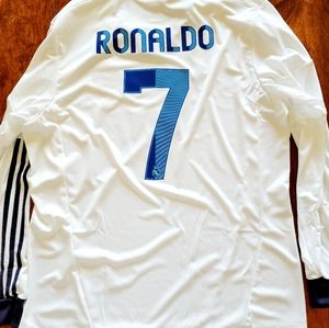 Aididas Real Madrid #7 Home Long Sleeves Soccer Jersey Size Xl